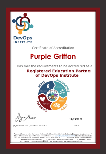 DOI Partner Certificate - Purple Griffon