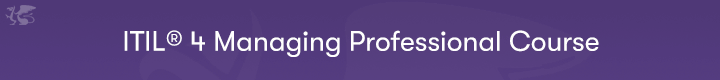 ITIL4 Managing Professional Course Banner on a purple background.