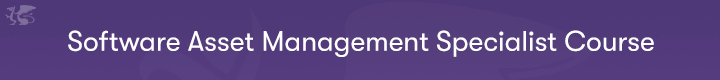 software asset management course banner with purple background