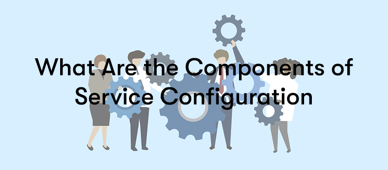 What Are the Components of Service Configuration Management? in front of people carrying different sized cogs
