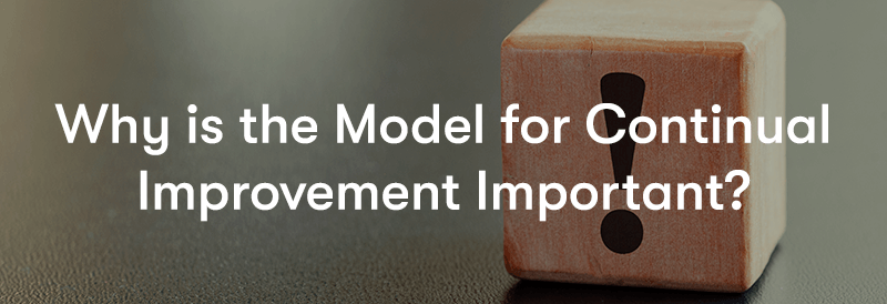 Why is the Model for Continual Improvement Important in front of a block with an exclamation point on it