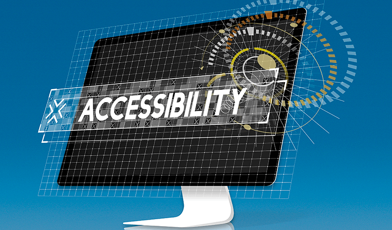 a picture of a computer with accessibility on the screen